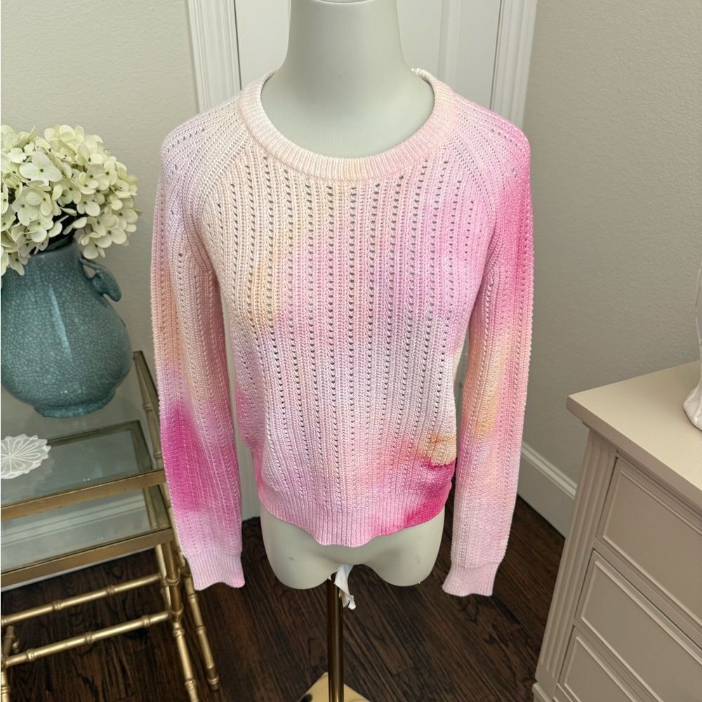 WHITE + WARREN
Washed Tie Dye Crewneck Sweater-QQ11 - Picture 2 of 5